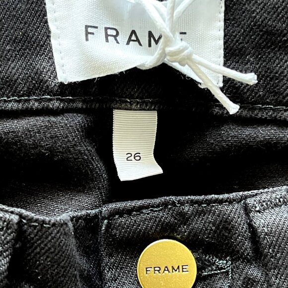 New Frame Le Baggy Palazzo Jeans in Film Noir Size 26 - Picture 12 of 14